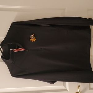 Mens Long sleeve  1/4  zip Small Blackhawks shirt